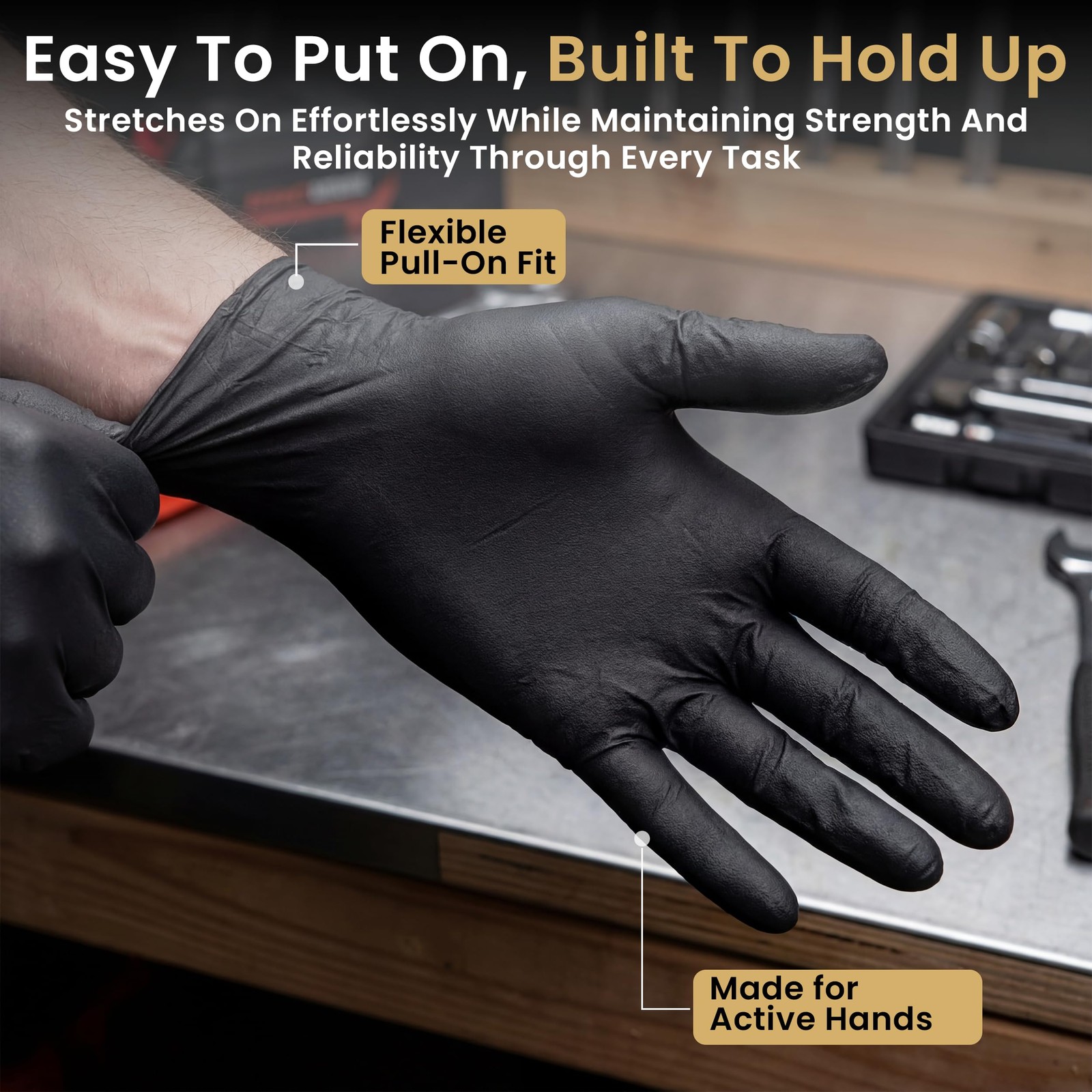 50Pk 6 Mil Black Nitrile Gloves Heavy Duty Disposable Mechanic Food Prep XSmall