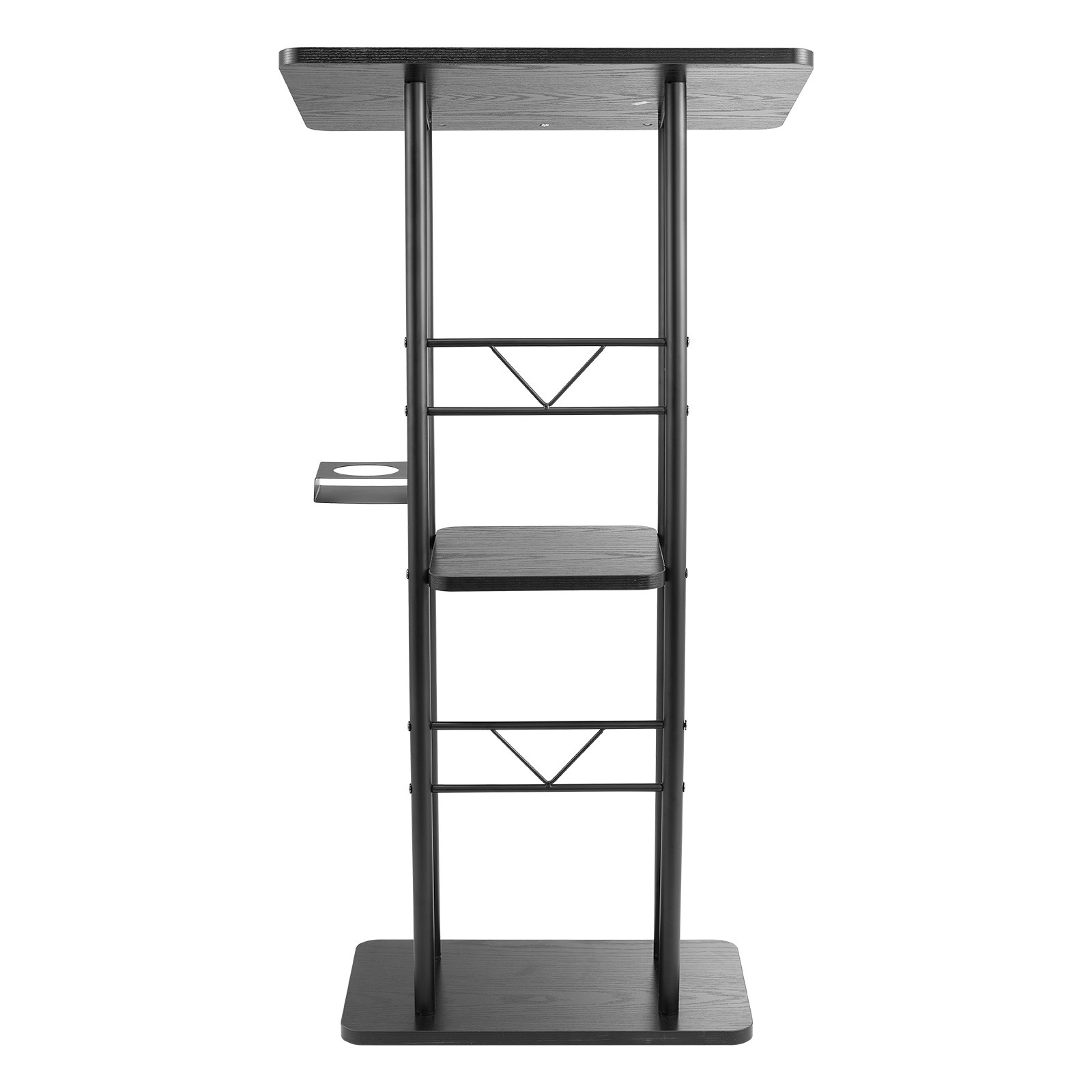 Uimoso Podium Stand 47 in Curved Metal Lectern Storage Shelf Classroom Wedding