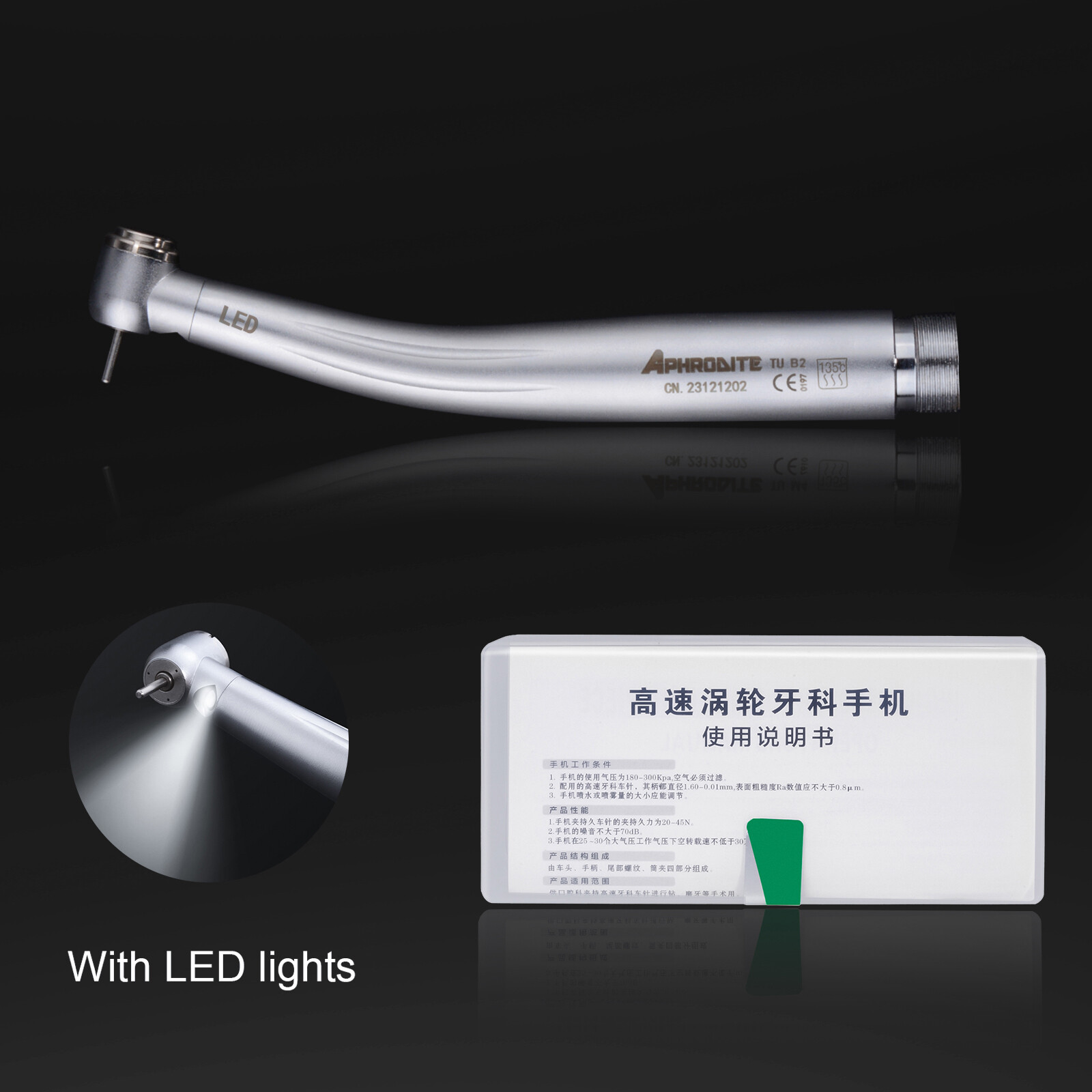 NSK Type Dental LED High Speed Handpiece Internal Triple Spray Push Button 2H US