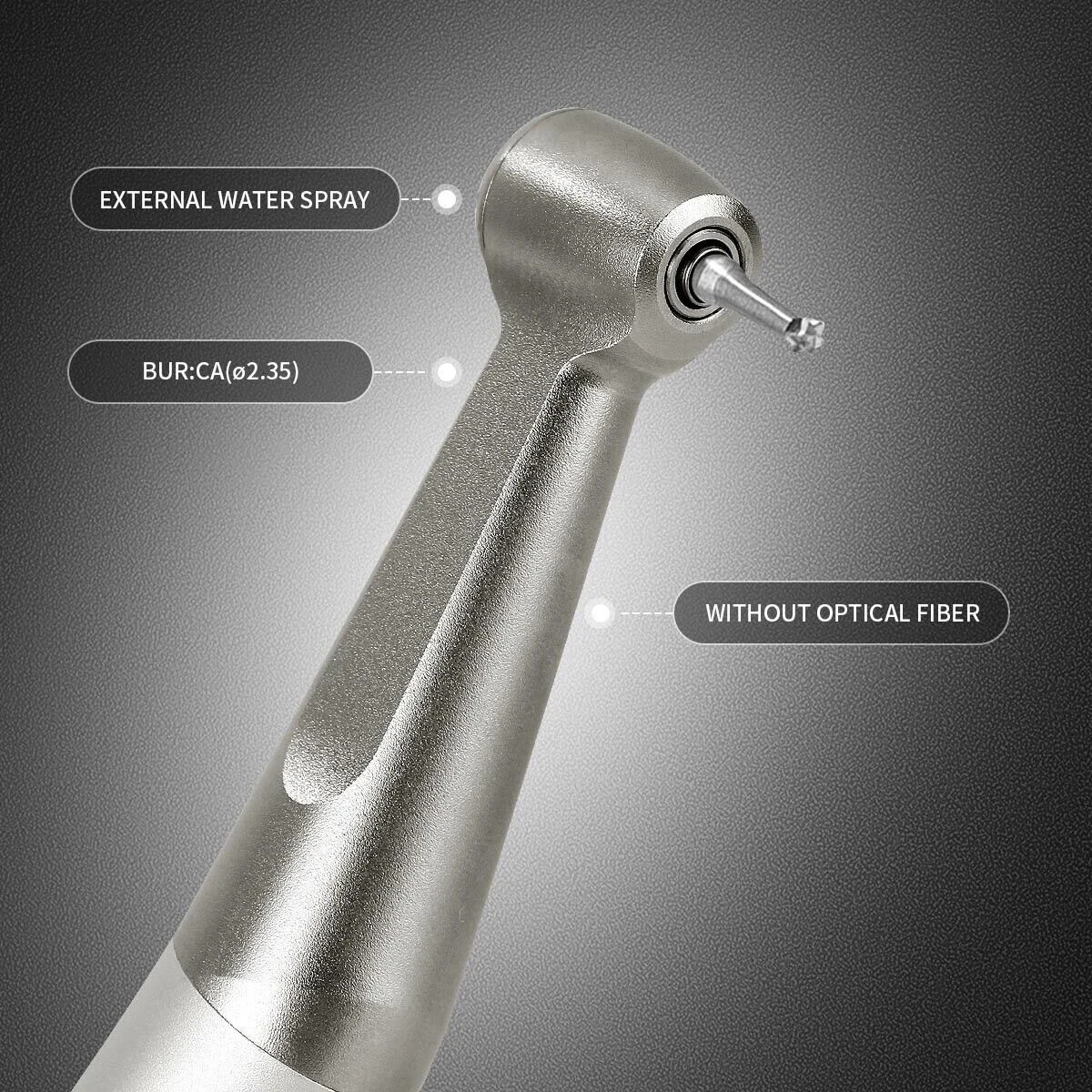 Dental Low Speed 1:1 Direct Drive Contra Angle Push Button Handpiece E-Type