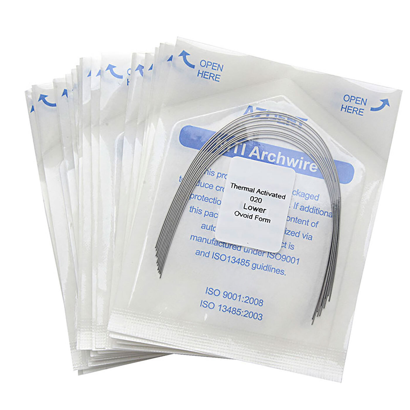 AZDENT Dental Orthodontic Heat Thermal Activated NITI Arch Wires Ovoid/Nature