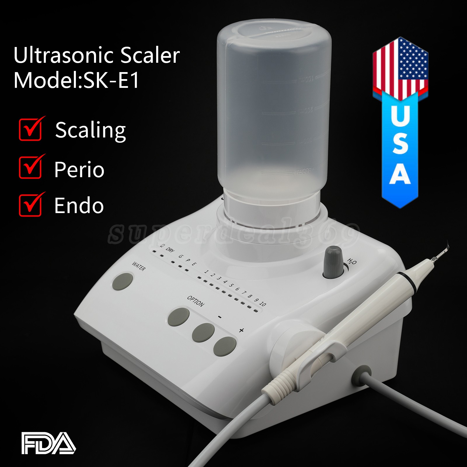 Auto Water Supply Dental Portable Ultrasonic Piezo Scaler fit Cavitron EMS CE