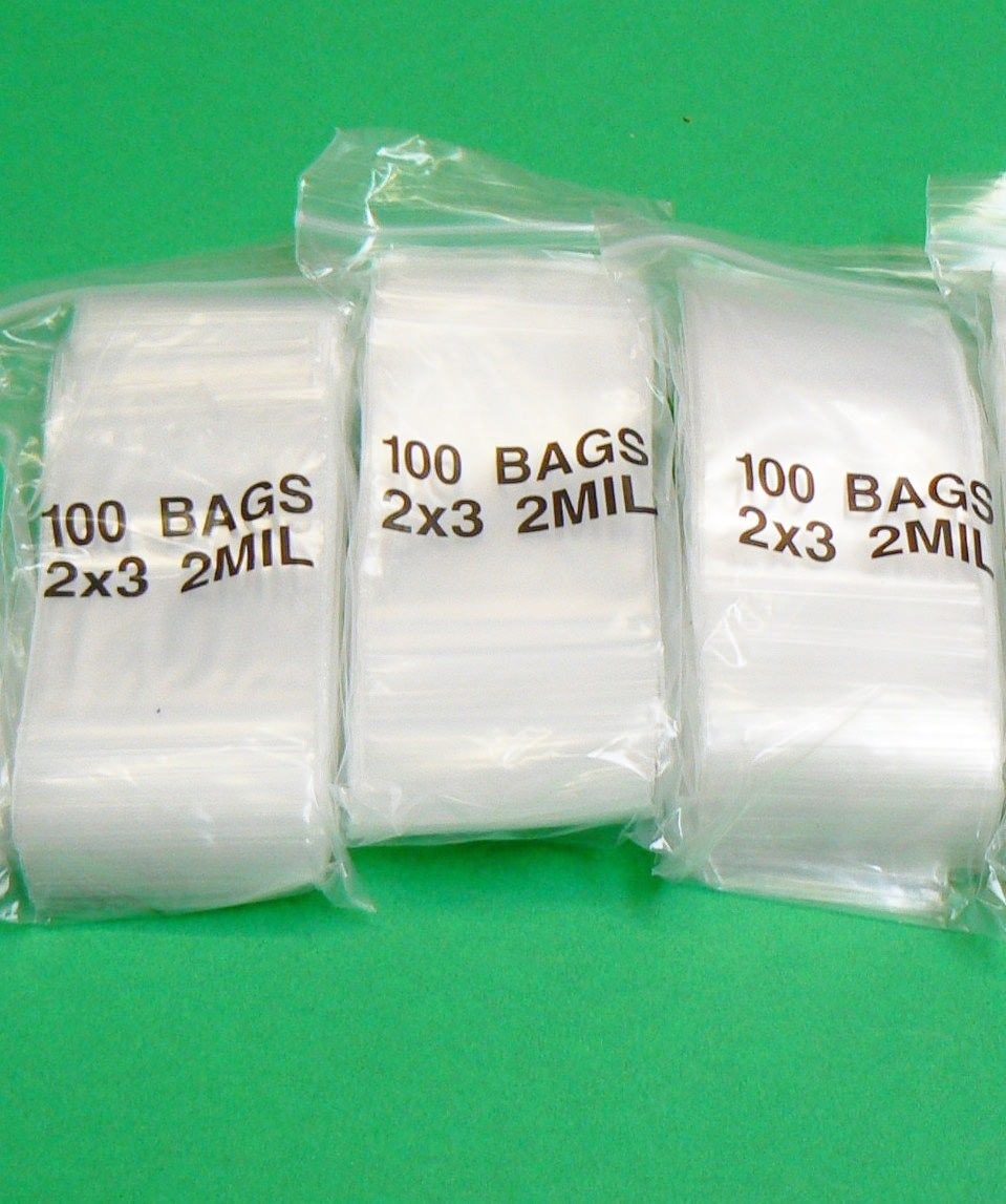 2×3 Bags 2mil Clear 300 Reclosable Poly Bags Top Squeeze Lock 2″ x 3″ Baggies