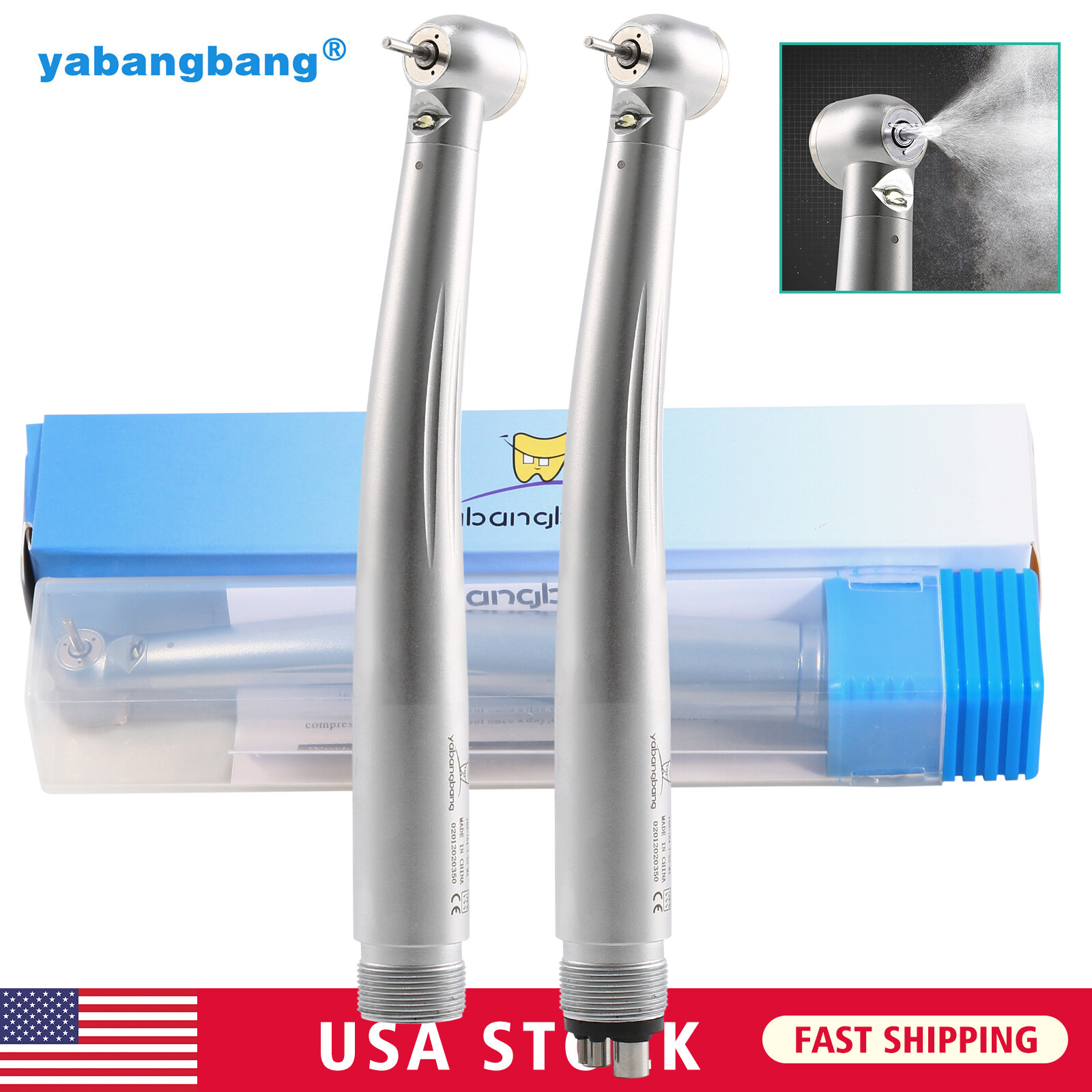 Dental PANA Max High Speed LED Handpieces NSK Type Internal Triple Spray Push US