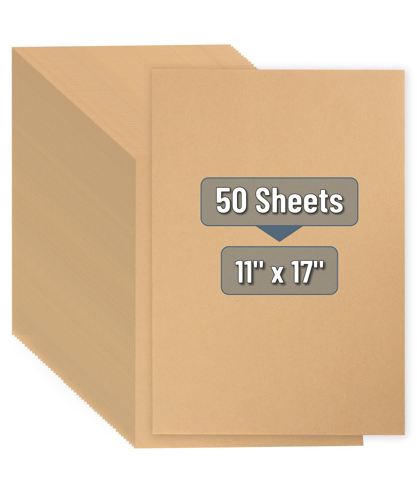 Kraft Paper Sheets 11×17 HeavyDuty Brown Stationery 50 Pcs for Craft Projects