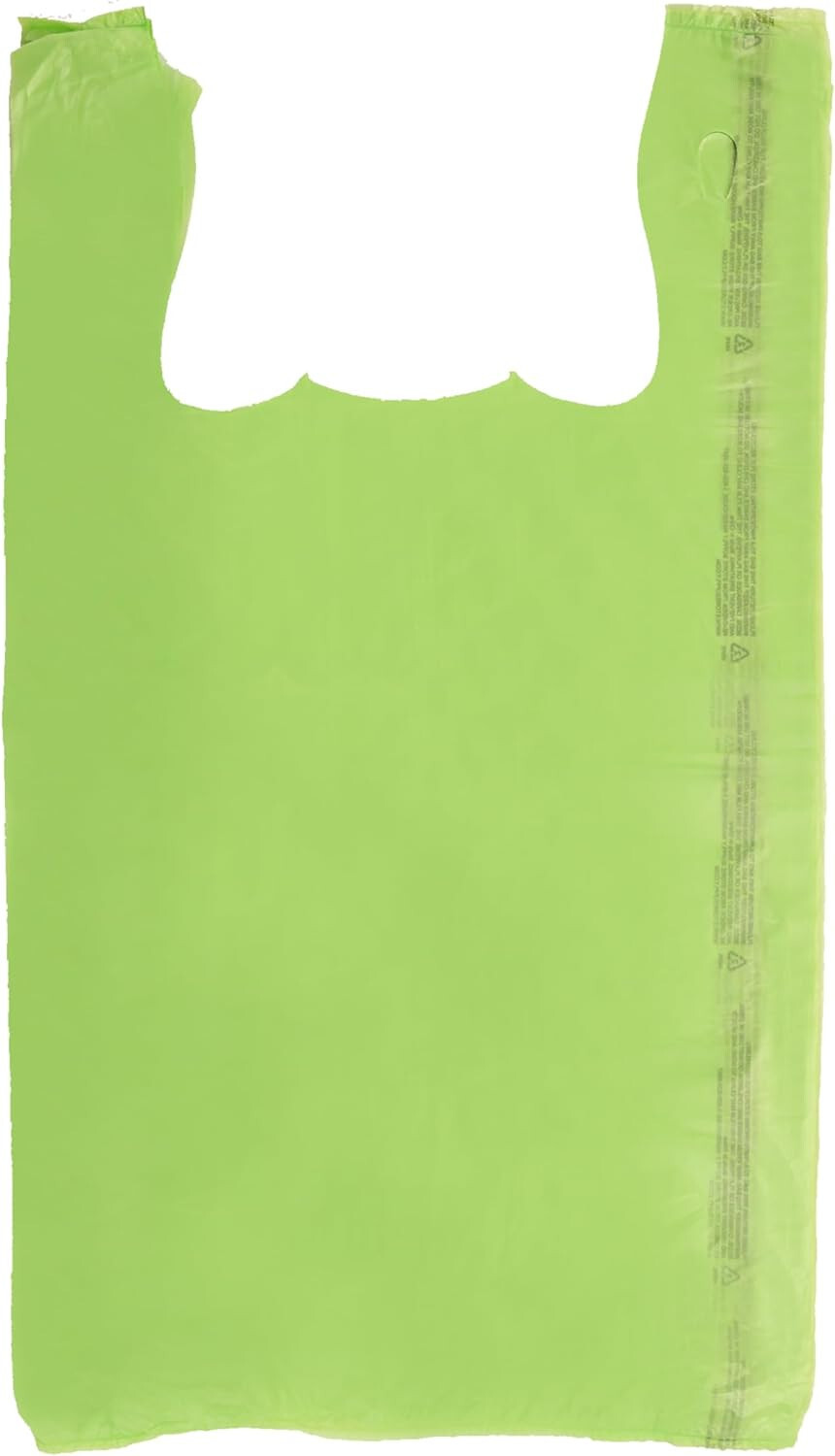 Plastic Bags 1000 Lime Green Shopping Grocery Retail Grocery T-Shirt 11 x 6 x 21