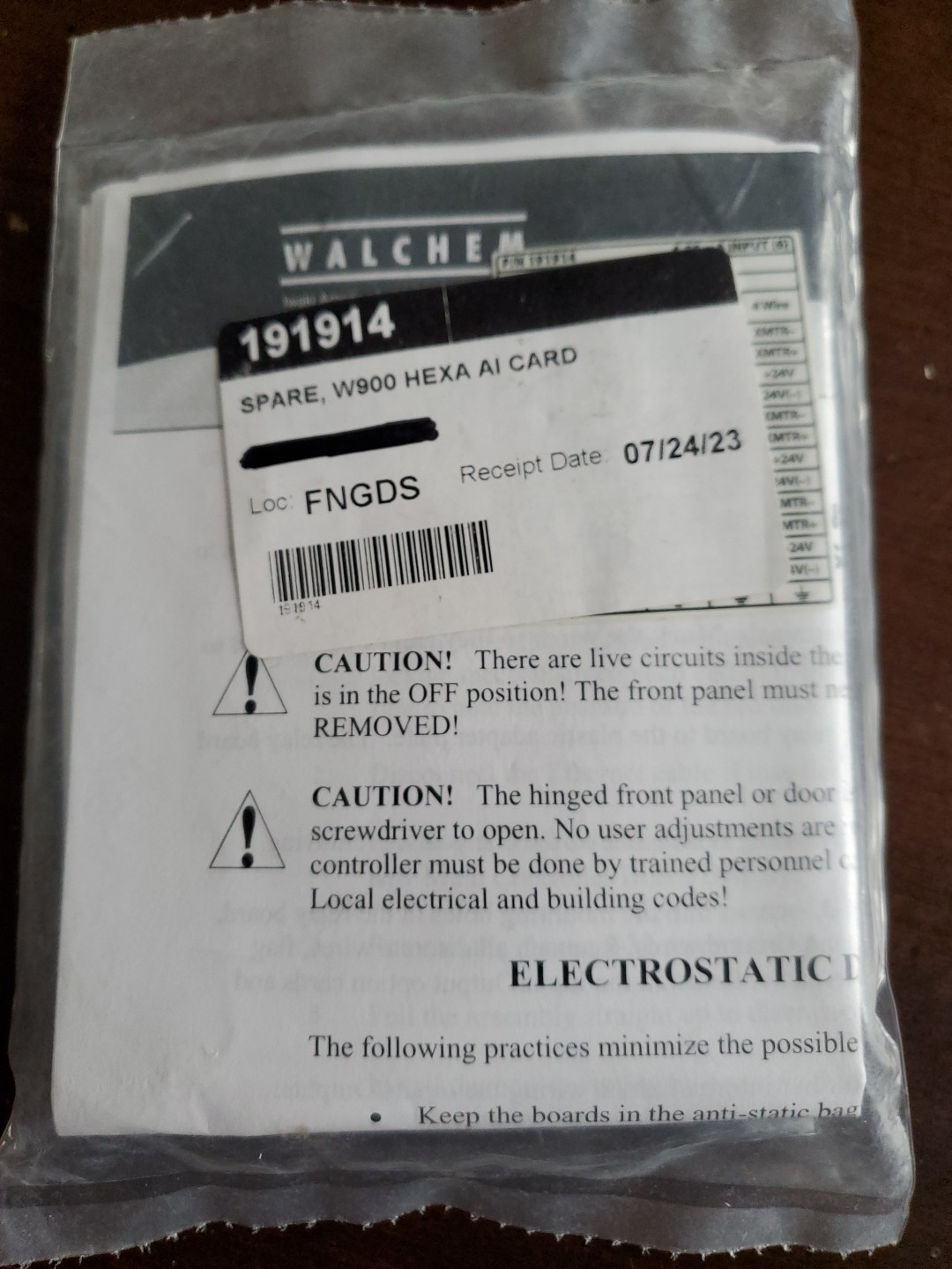 Walchem 191914 Hexa AI Analog Input (6) Input Card Water Treatment Controller