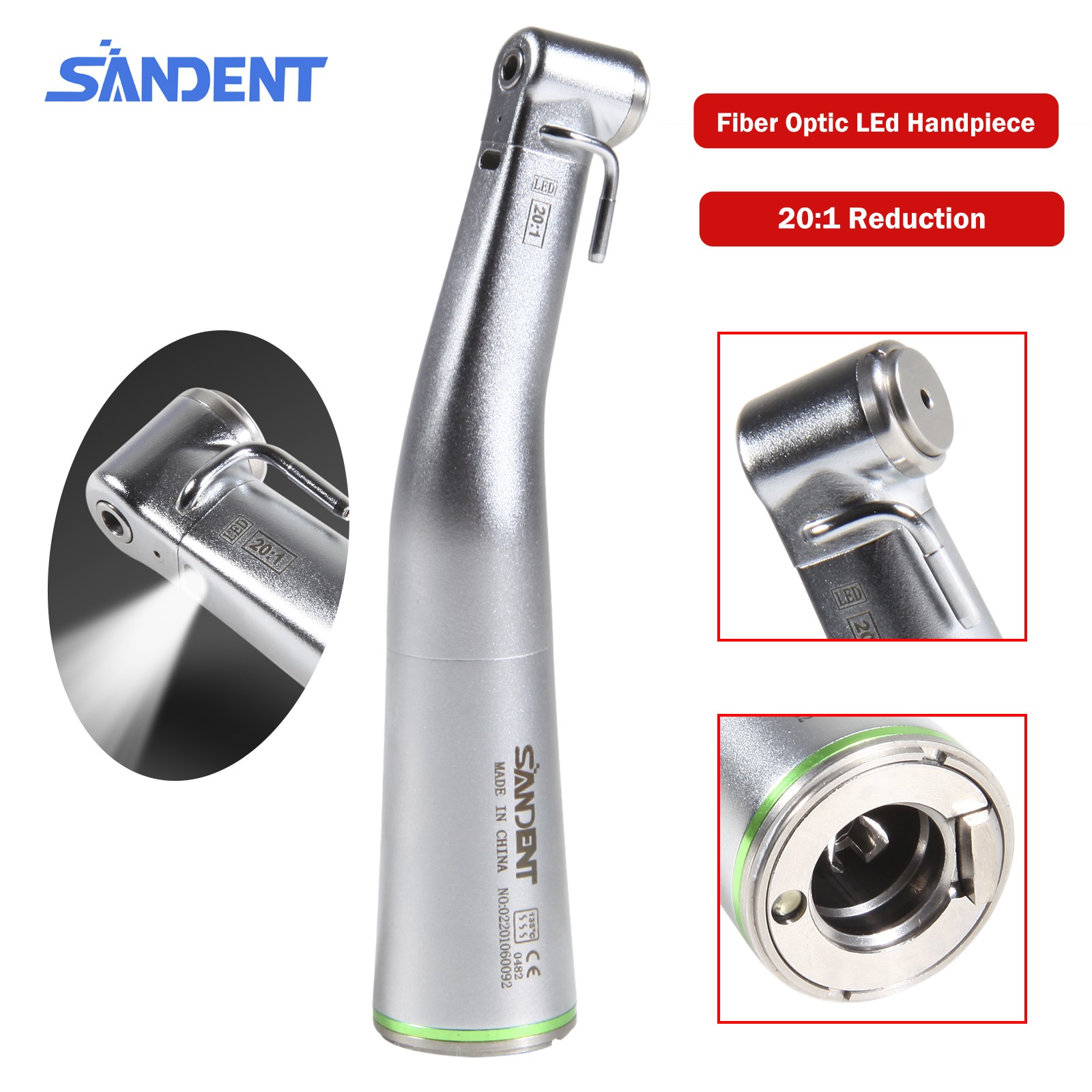 Dental Implant Handpiece 20:1(LED) Contra Angle Fit Surgical Implant Motor