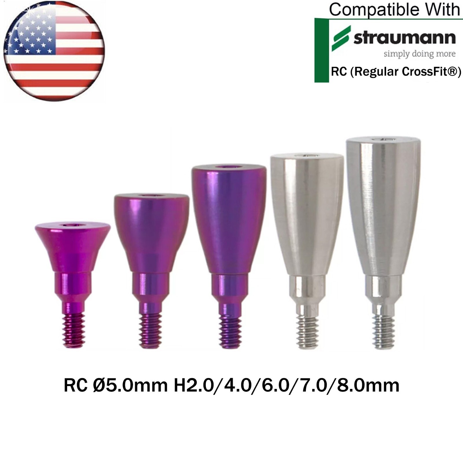 US Dental NC/RC Healing Abutment Closure Caps Mini Regular Fit Straumann ITI BLT