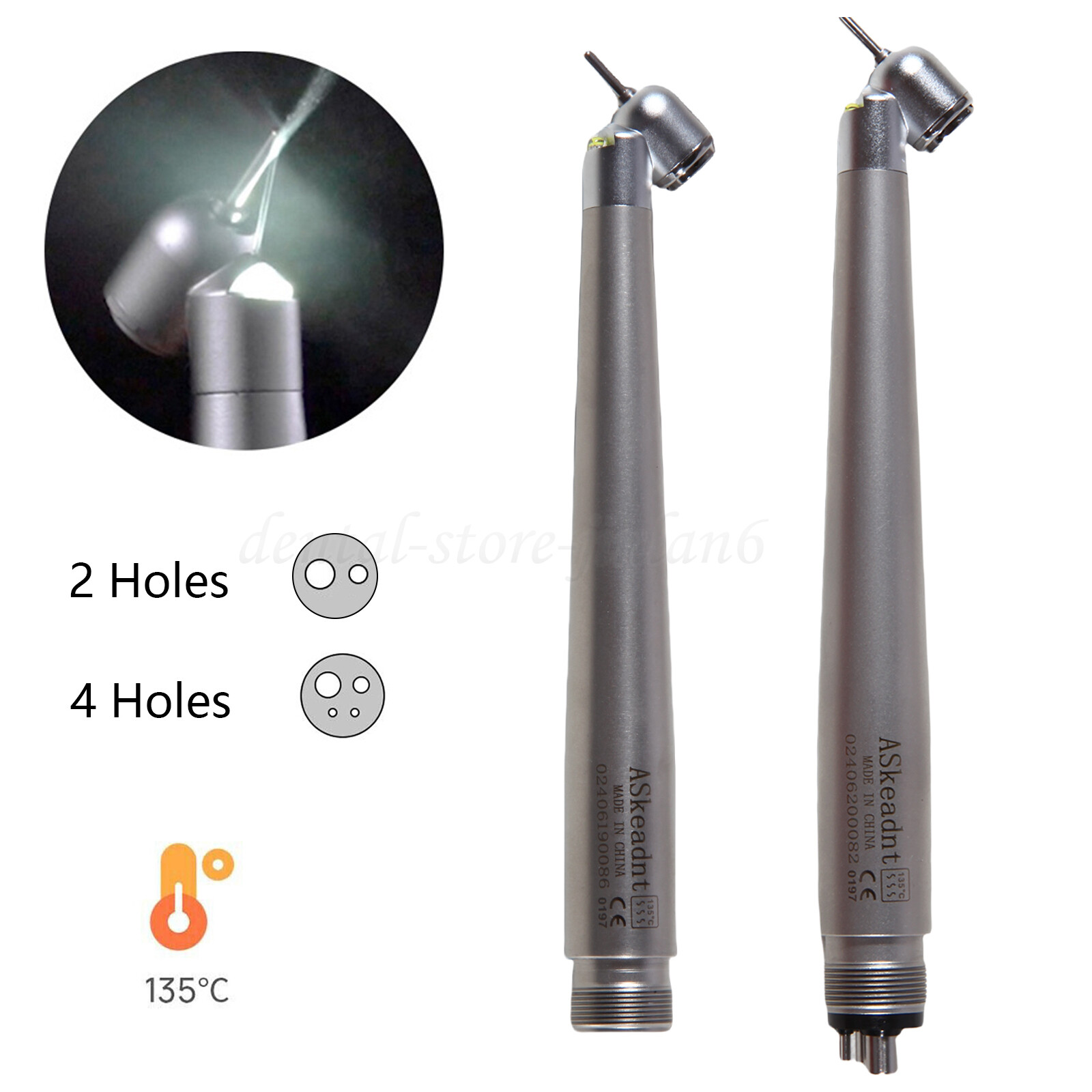 45° LED Light Dental PANA-MAX Push High Speed Handpiece Turbine 4/2H fo