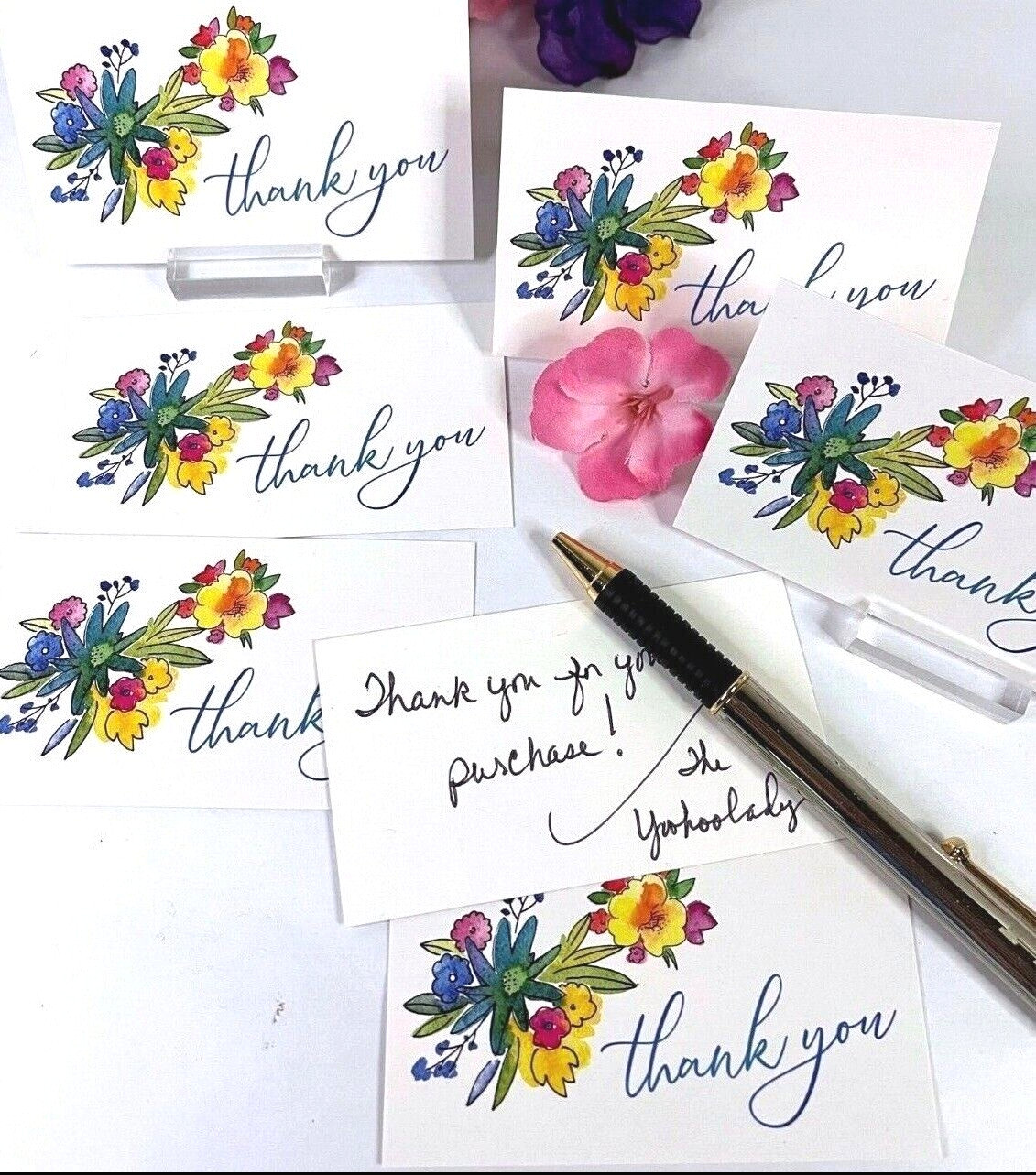 Thank You Cards for Small Business, Gift Tags, Business Cards 3.5×2″, Floral