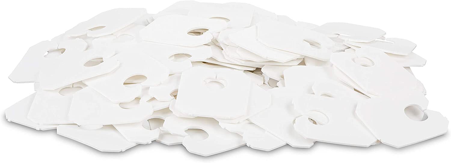 MT Products White Disposable Plastic Chip and Bread Bag Clips – Pack of 100