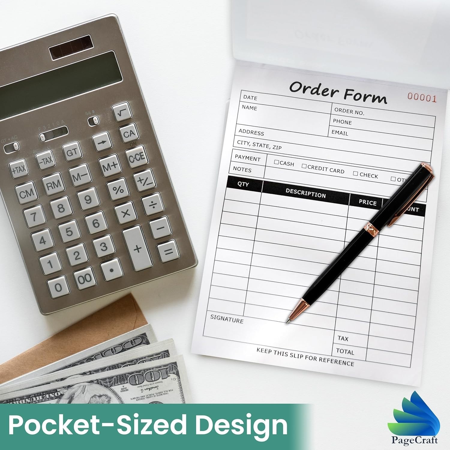 10 Pack Carbonless Sales Order Book, 2-Part Receipt Pads, 500 Invoices 5.5″x8.3″