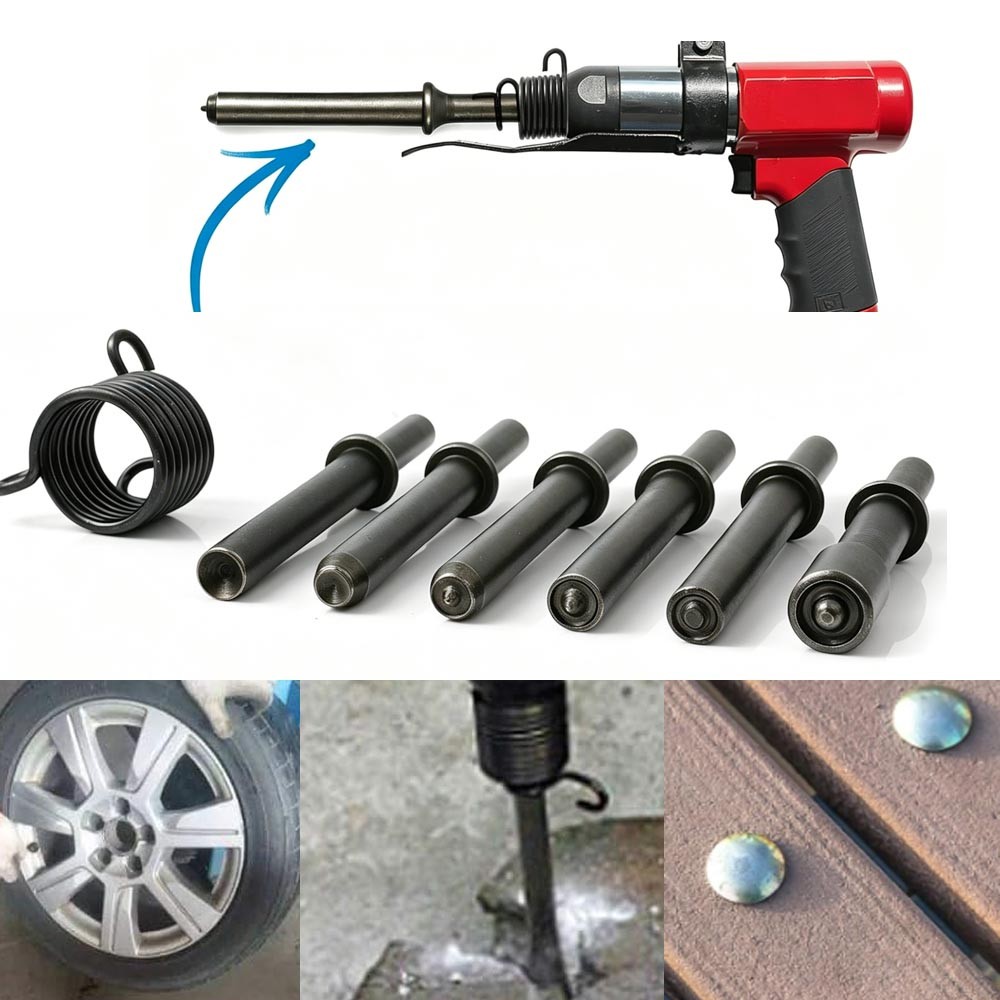 7 Pcs Heavy Duty Smoothing Pneumatic Air Rivet Hammer Tools Steel Air Hammer
