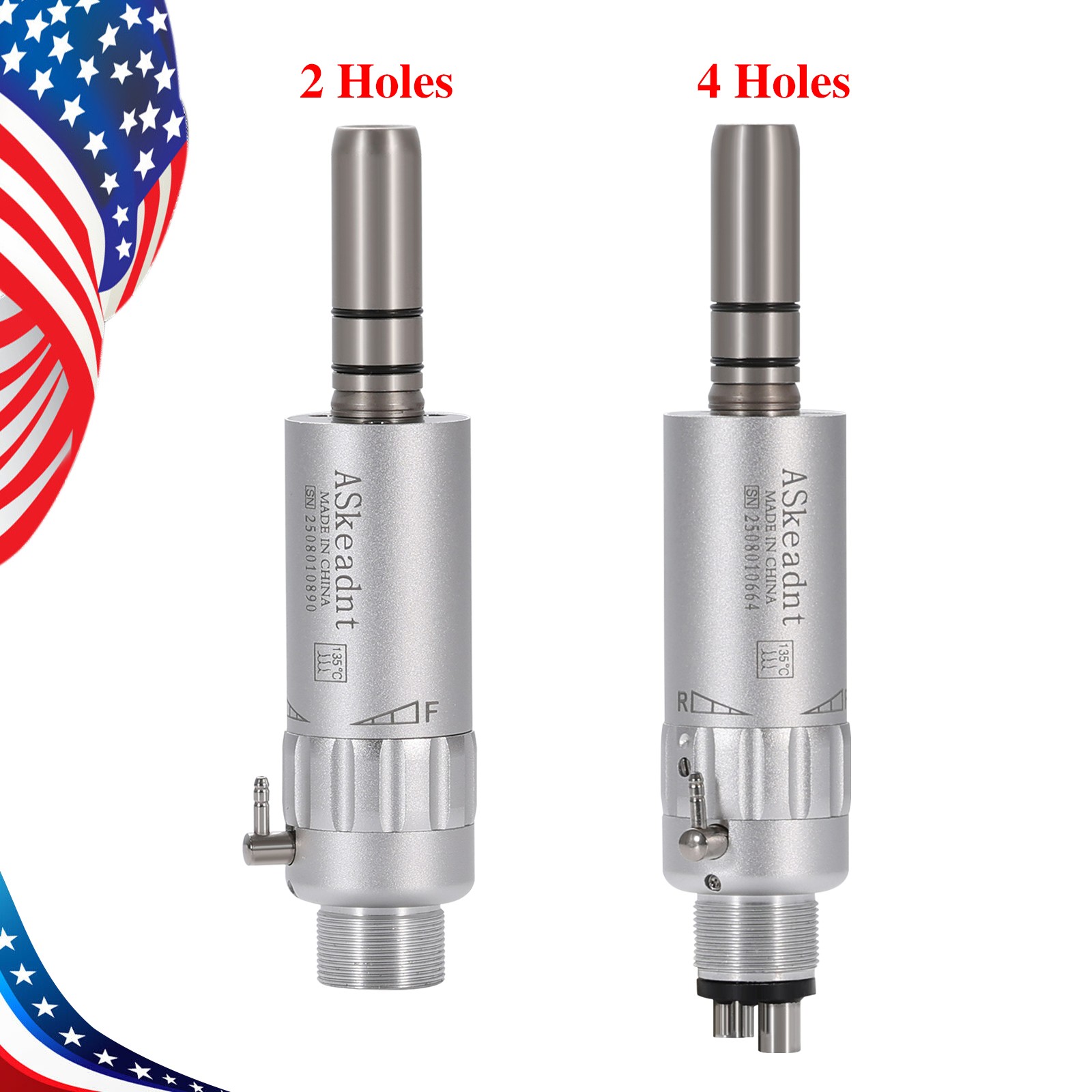 Dental Low Speed Handpiece Contra Angle Straight Air Motor Micromotor 4/2H AS