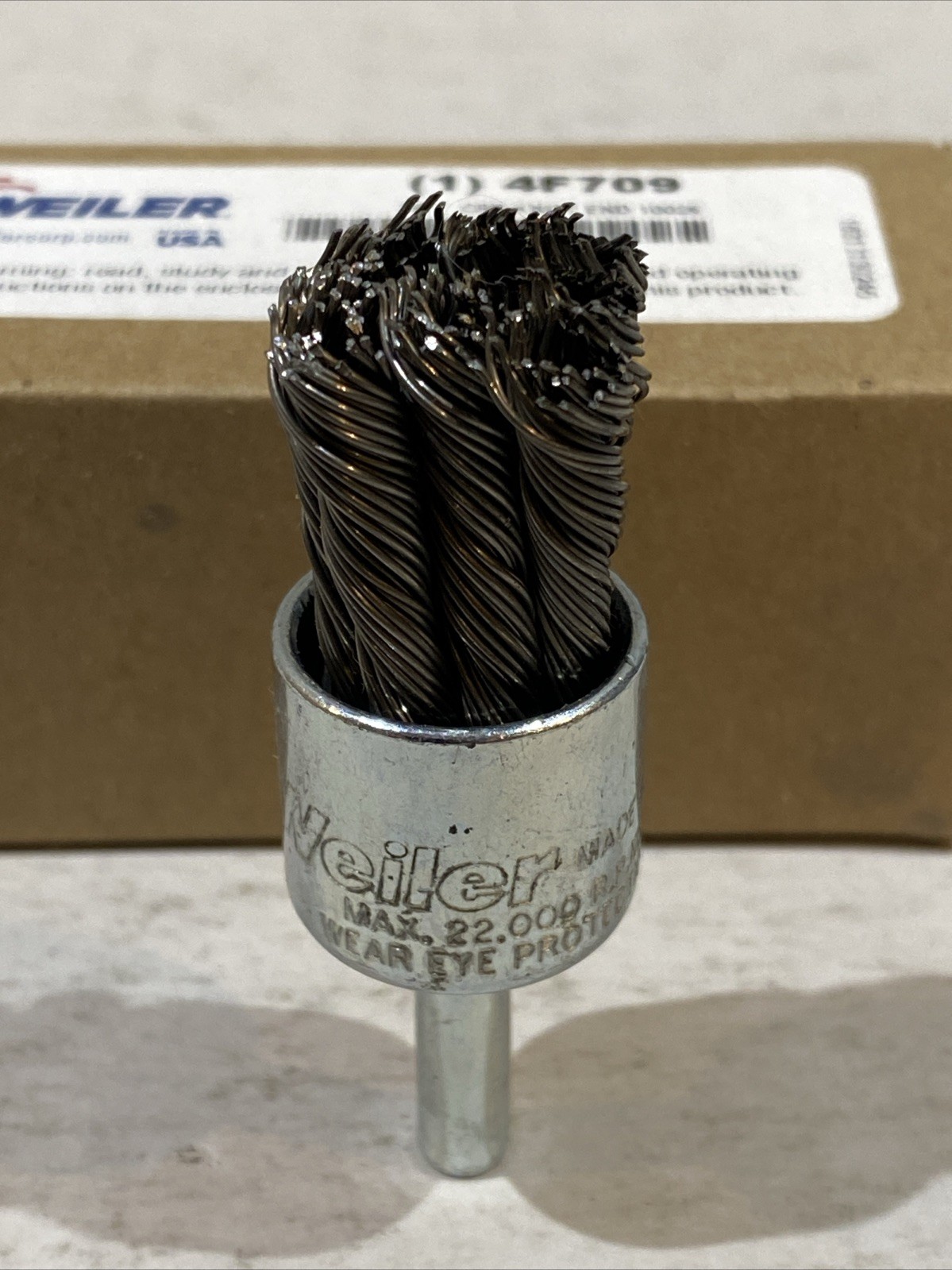 WEILER 90192 Crs Knot Wire End Brush,Steel,3/4 In. 4F709 1/4″ Shank FREE SHIP!