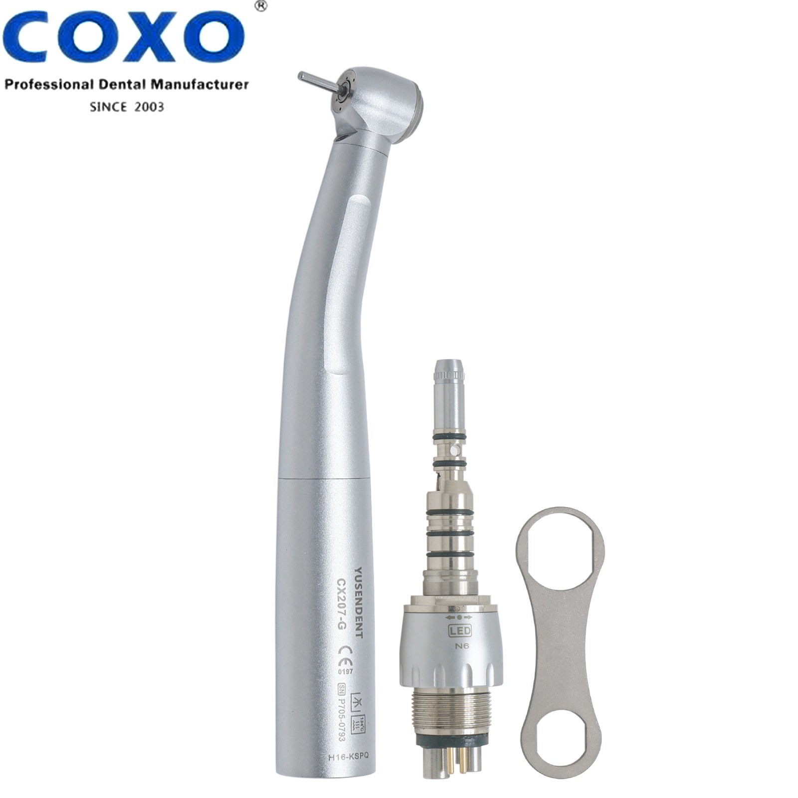 COXO Dental High Speed Fiber Optic LED Handpiece Fit Kavo NSK LED Coupler 6Holes