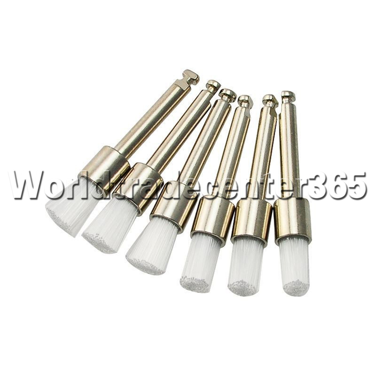 Dental White Nylon Polishing Flat Latch Polisher Prophy Brush Disposable 100 Pcs