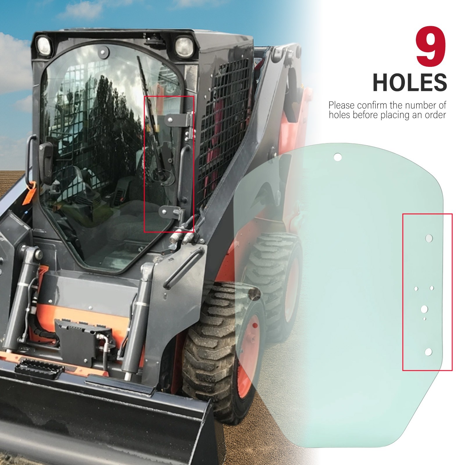 Door Glass For John Deere Skid Steer Loader 318E 326E 333E 320G 333G #T344818