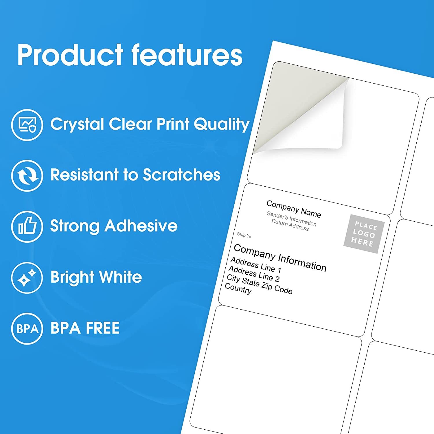 150-24000 Shipping Labels 3-1/3″ x 4″ Mailing Address 6 Per Sheet InkJet Laser