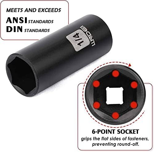 LLNDEI 1/4”Drive Impact Socket Set, 52 PCS 1/4″ Red, Black