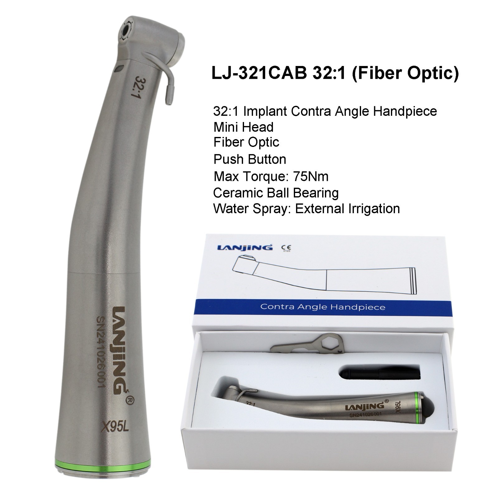 COXO Dental Implant Handpiece 20:1 32:1 Surgical Contra Angle Fiber LED NSK Kavo
