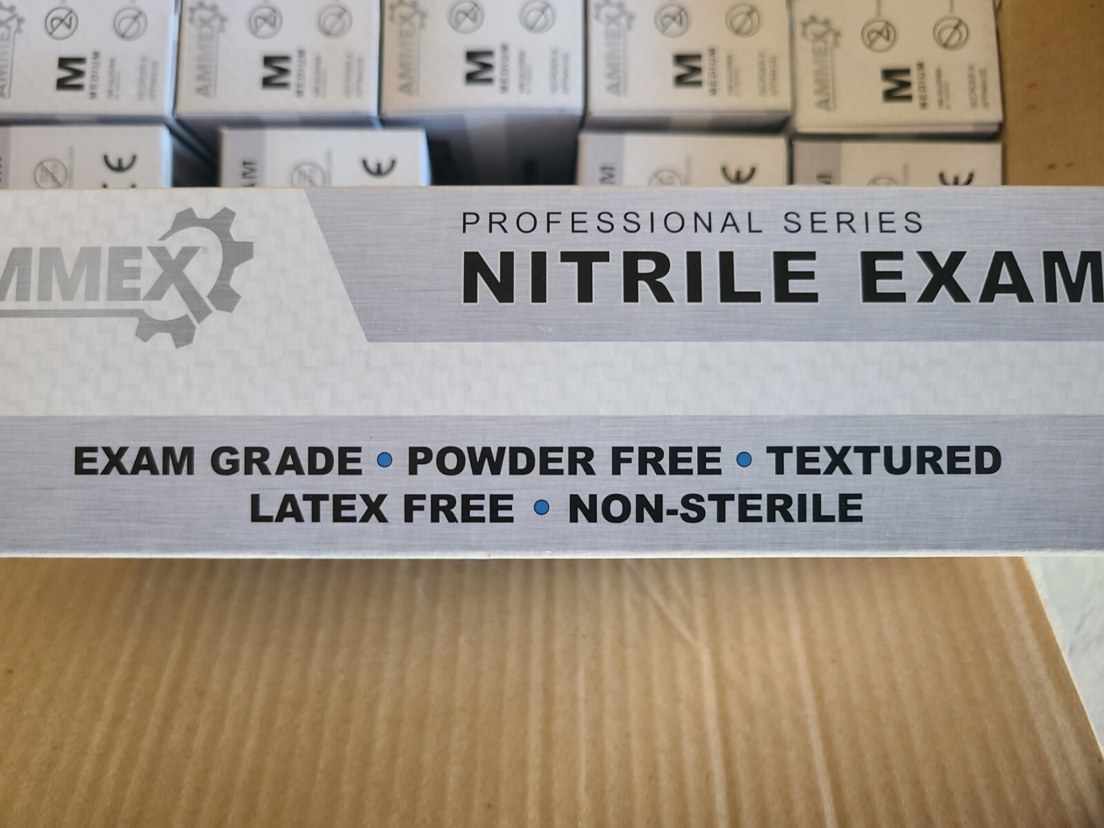 Case of AMMEX Blue Nitrile Disposable Exam Gloves 3 Mil Latex Free MEDIUM
