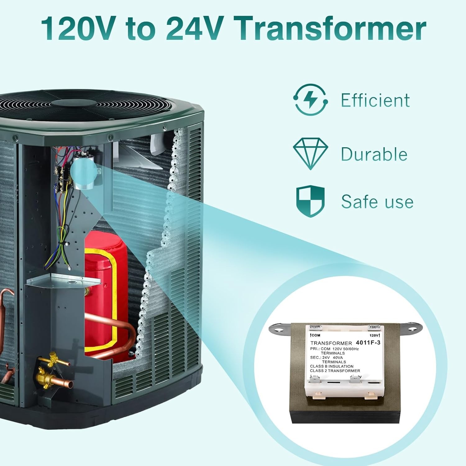 4011F 3 120V to 24V Transformer 40VA Furnace HVAC Equipment 24 Volt Transformer