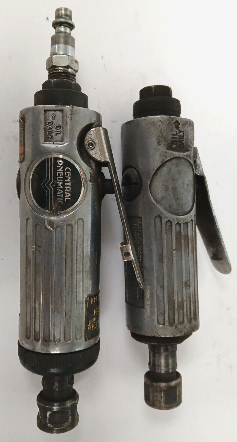LOT OF 2 CENTRAL PNEUMATIC 1/4 AIR DIE GRINDER MAX ROTATING SPEED 22,000 RPM