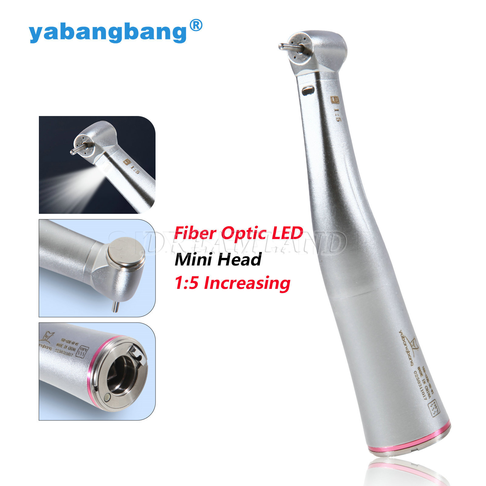 Dental 1:5 Increasing Low Speed Contra Angle Handpiece E-type Inner Channel Red
