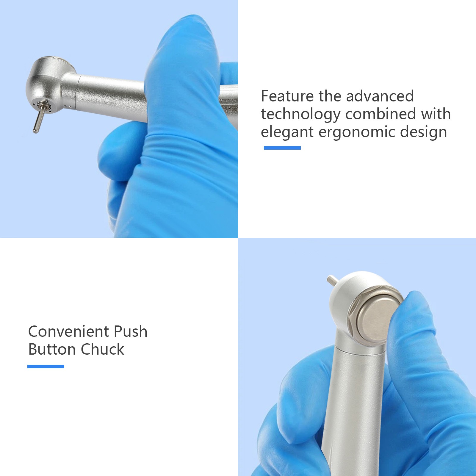 SKYSEA Dental High Fast Speed Turbine Handpiece Big Head 4 Hole Single Spray