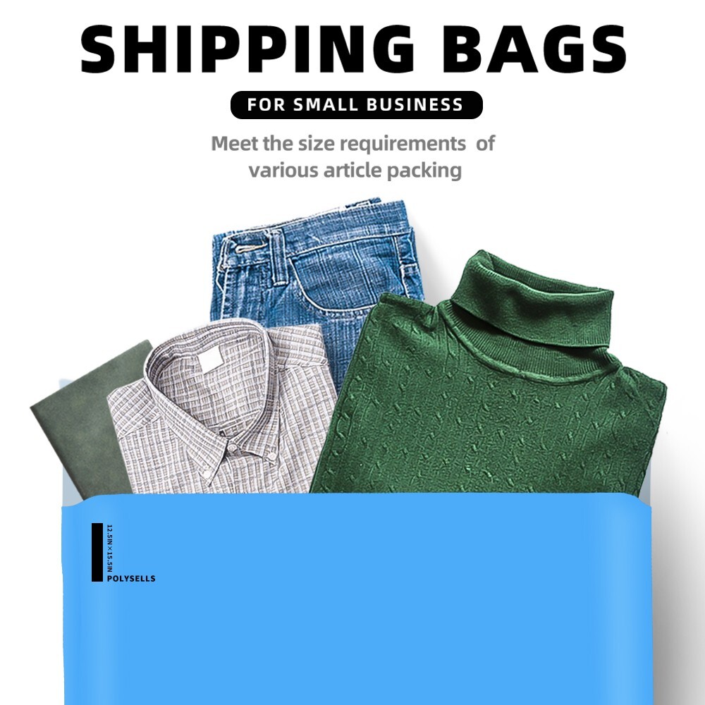 500 12×15.5 Poly Mailers Envelopes Self Sealing Shipping Mailers Blue POLYSELLS