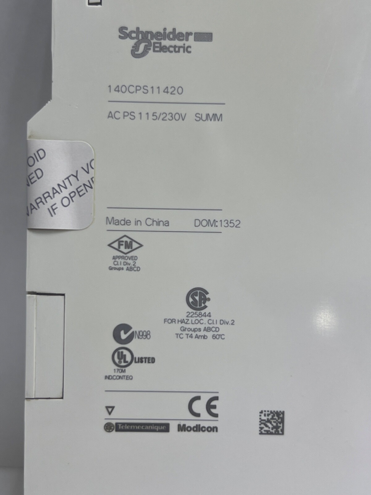 SCHNEIDER ELECTRIC 140CPS11420 POWER SUPPLY
