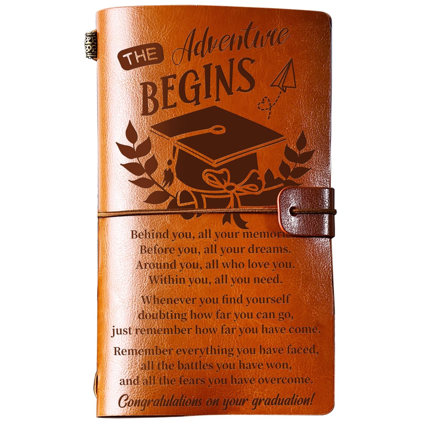 Graduation Gifts Leather Journal, Graduation Gifts for Her Him 140 Page Refil…
