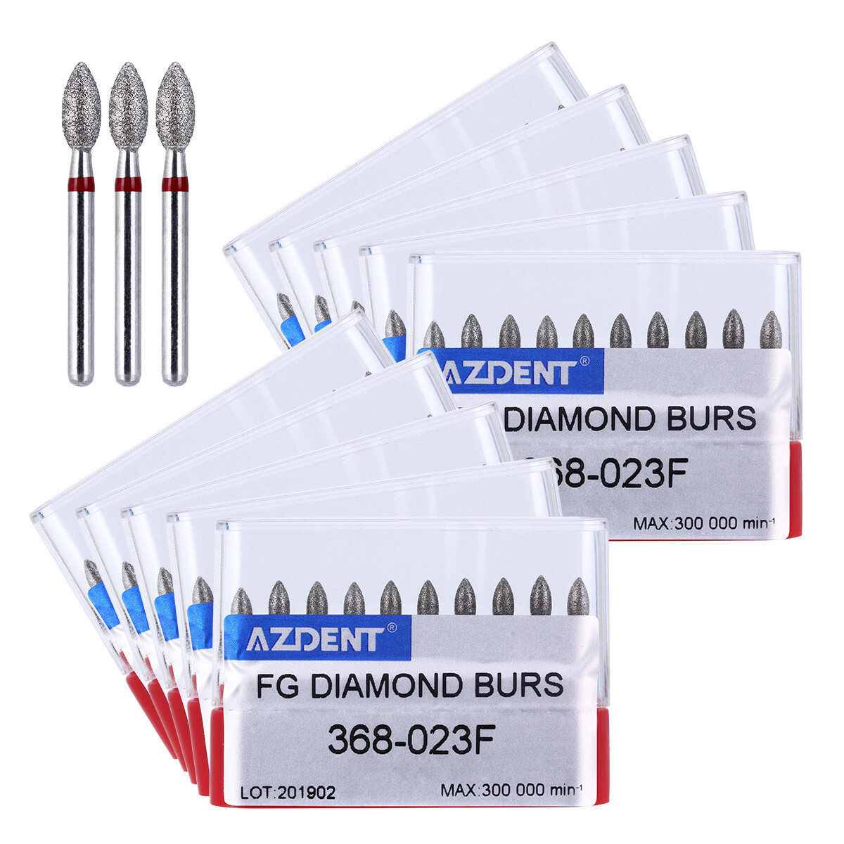 AZDENT fresas dentales de diamante FG futbol grano fino #368-023F 10pcs/kit