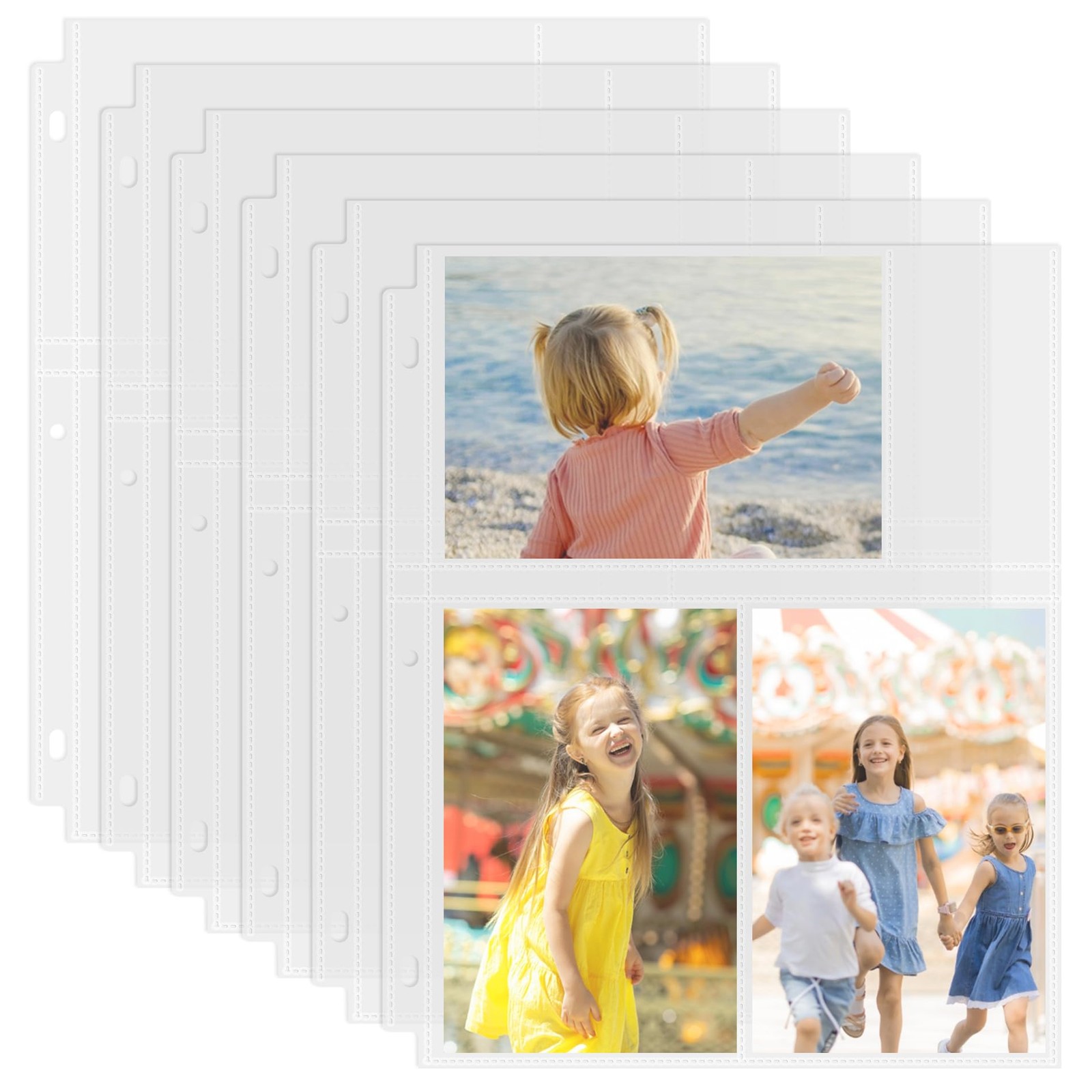 50 Pack 4 x 6 Photo Sleeves for 3 Ring Binder300 Pictures, HeavyDuty Archival…