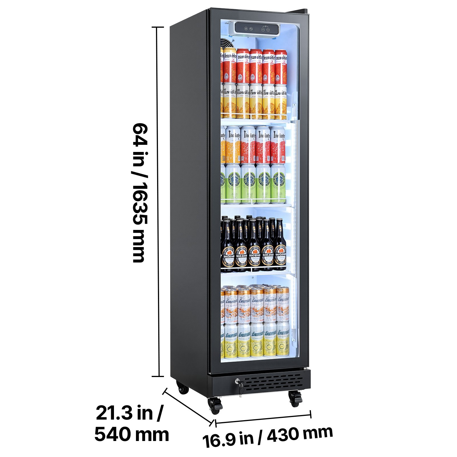 Uimoso Commercial Upright Beverage Cooler with 6.9 Cu.Ft Capacity
