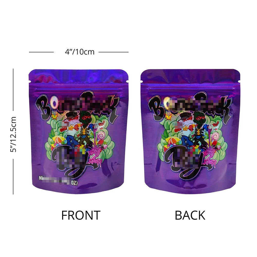 3.5g Smell Proof Resealable Mylar Bags Zip Seal Food Storage Mixed Bags 100pcs