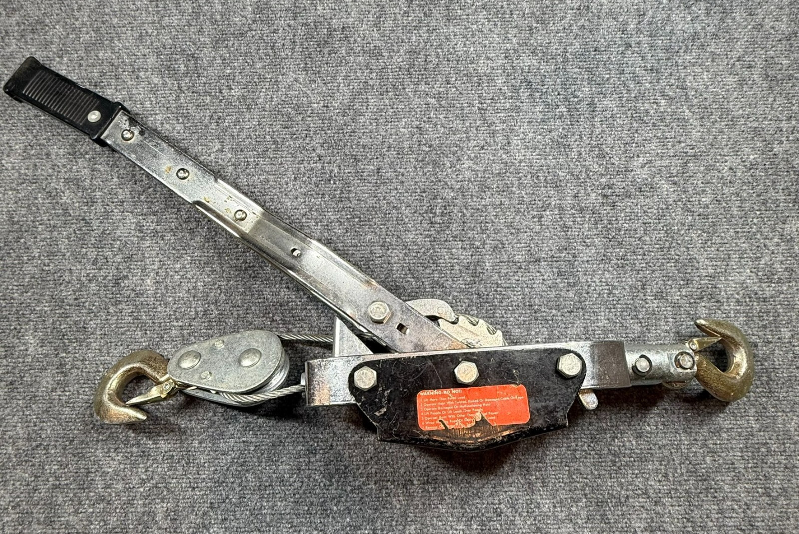 Buffalo Taiwan 4000lbs 2Ton Come Along Hoist Ratcheting 5ft Cable Winch Crane