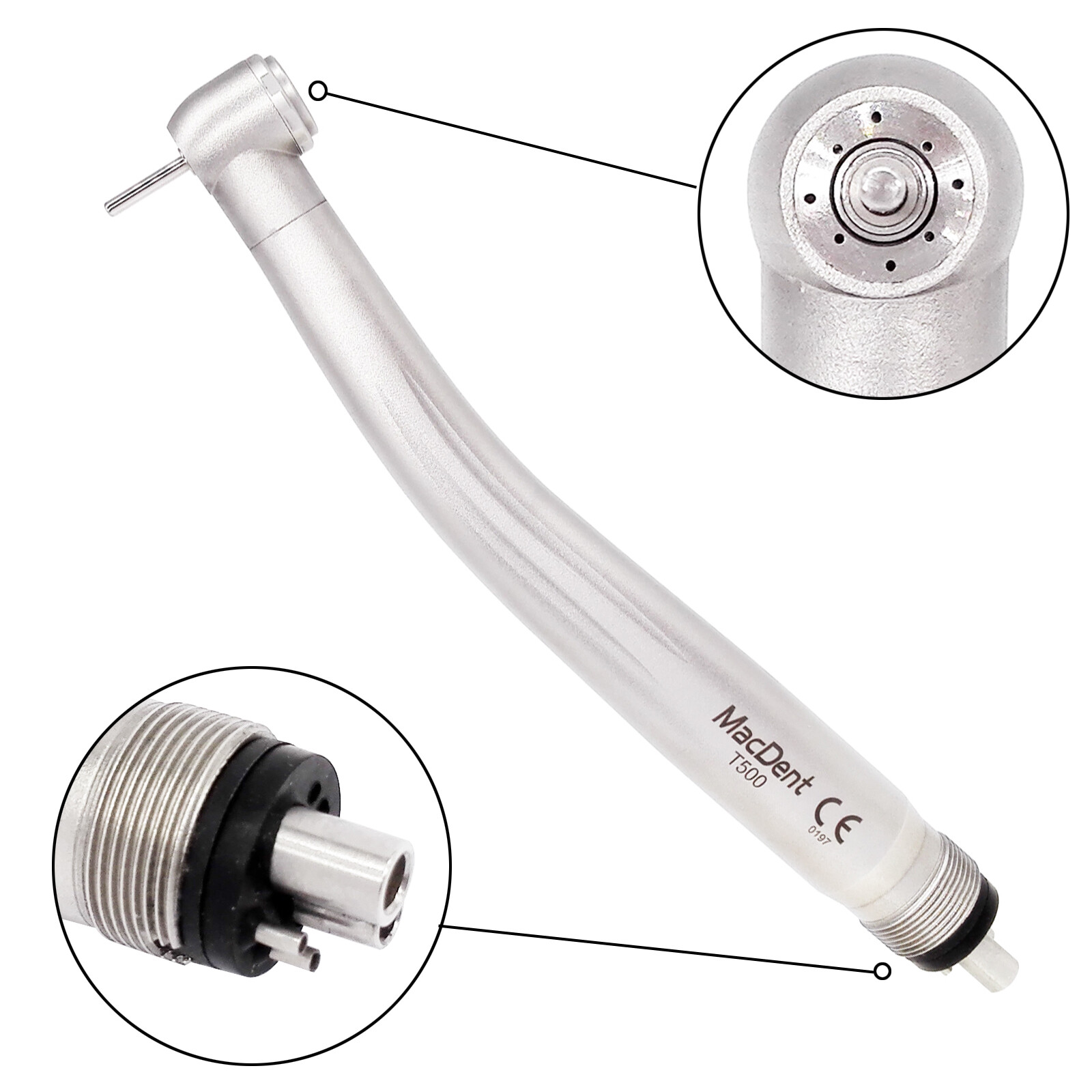 MacDent Dental E-generator LED High Speed Handpiece Quattro Spray Anti-suction