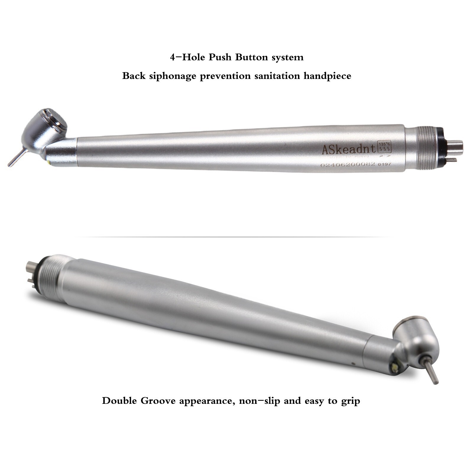NSK Style Dental LED 45° Degree Surgical High Speed Handpiece Push Button 4 Hole