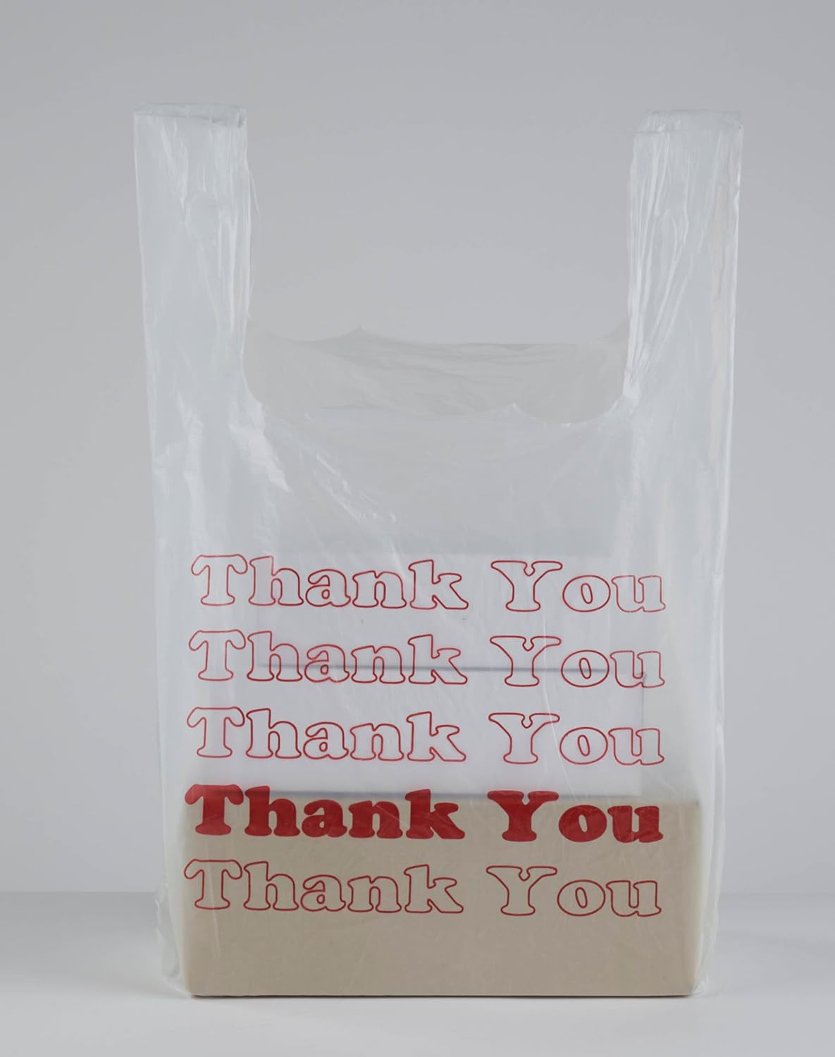 White Thank You Bags Case of 1000-11 ½” X 6″ X 21″ – Thickness .48Mil HDPE- Stan