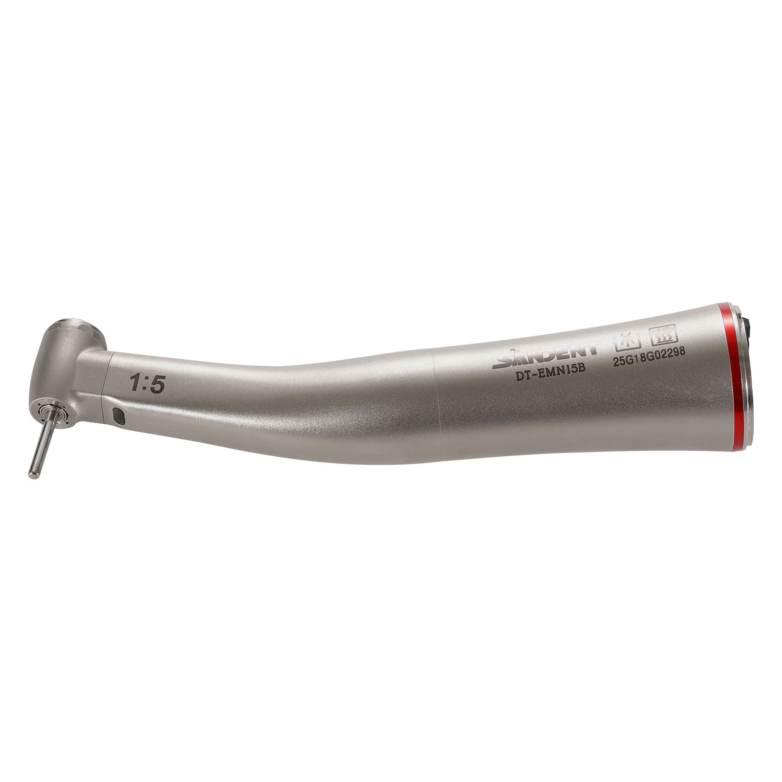 DT Dental 1:5 Mini Head Fiber Optic Contra Angle Handpiece LED Stainless Steel