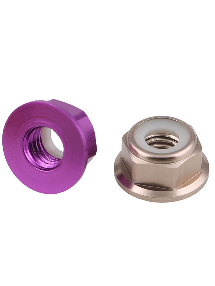 Multicolor Aluminum Hex Flange Lock Nut With Nylon Insert M2 M3 M4 M5 M6 M8