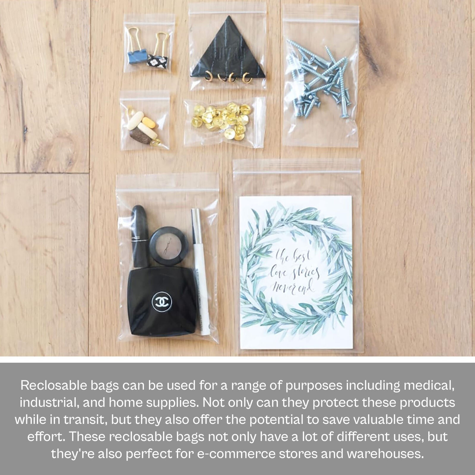 1000 Pcs 3″ x 3″ Zipper Bags Clear 4 Mil Reclosable Polybag Ziplock Baggies