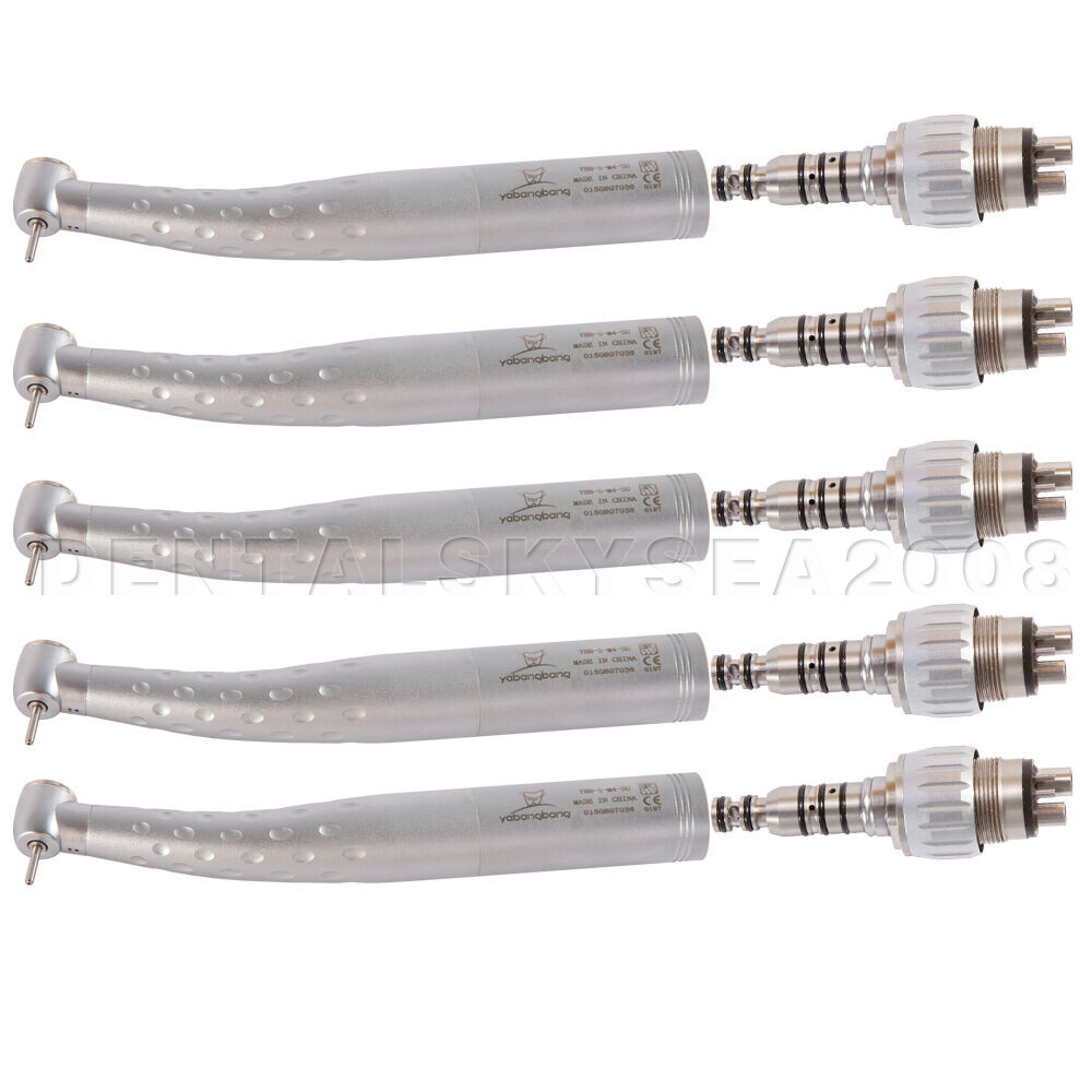 5 Dental Standard Head High Speed Handpiece with Quick Coupler 4Hole Coupling