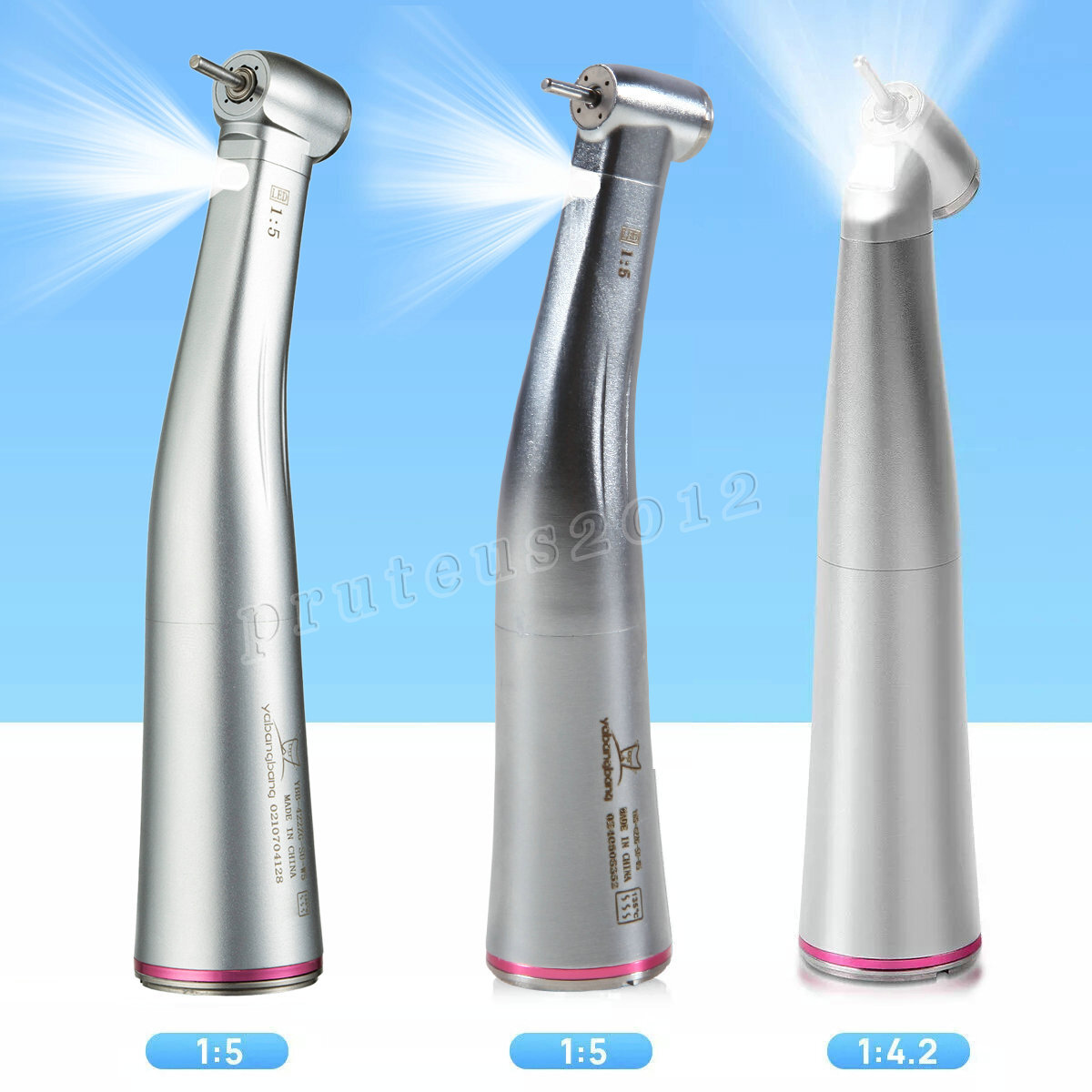 Dental 1:5/1:4.2 Increasing Fiber Optic LED Electric Contra Angle Handpiece