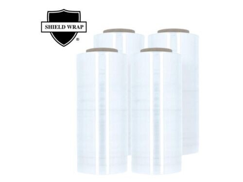 4 Rolls 17″ x 1476′ (30 Gauge) Plastic Film Pre-Stretch Hand Shrink Wrap Clear