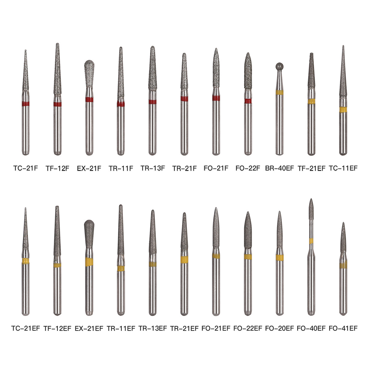 AZDENT 5pcs Dental Fresas de diamante Bur Fit High Speed Handpiece Friction Grip