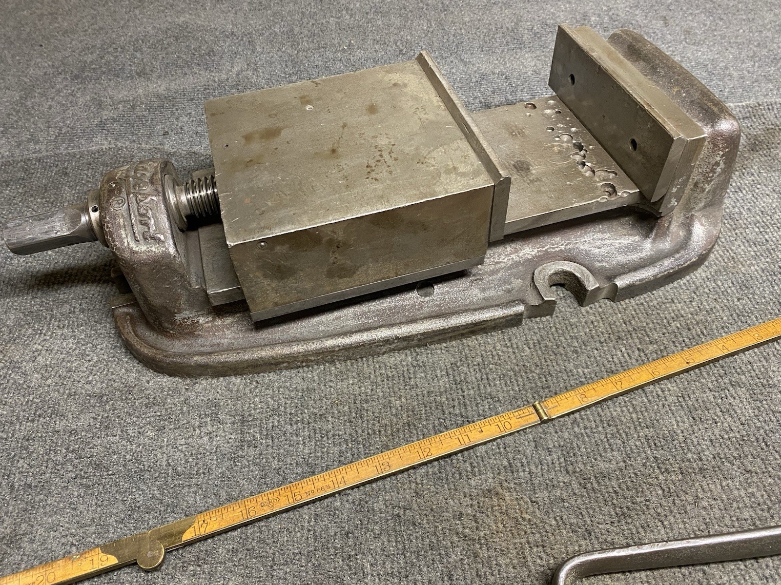 6 “Bridgeport Milling Drilling Vise With Handle And Hard Jaws Vintage USA